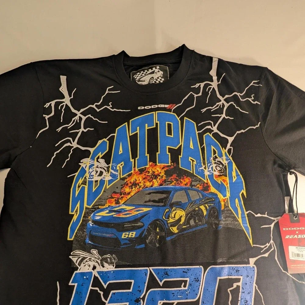 Dodge x Reason Scat Pack 1320 Graphic T-Shirt Large NWT Streetwear Muscle Car